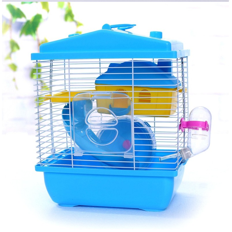 Lồng nuôi hamster mái chóp 2 tầng Sản phẩm có nhiều màu giao màu ngẫu nhiên