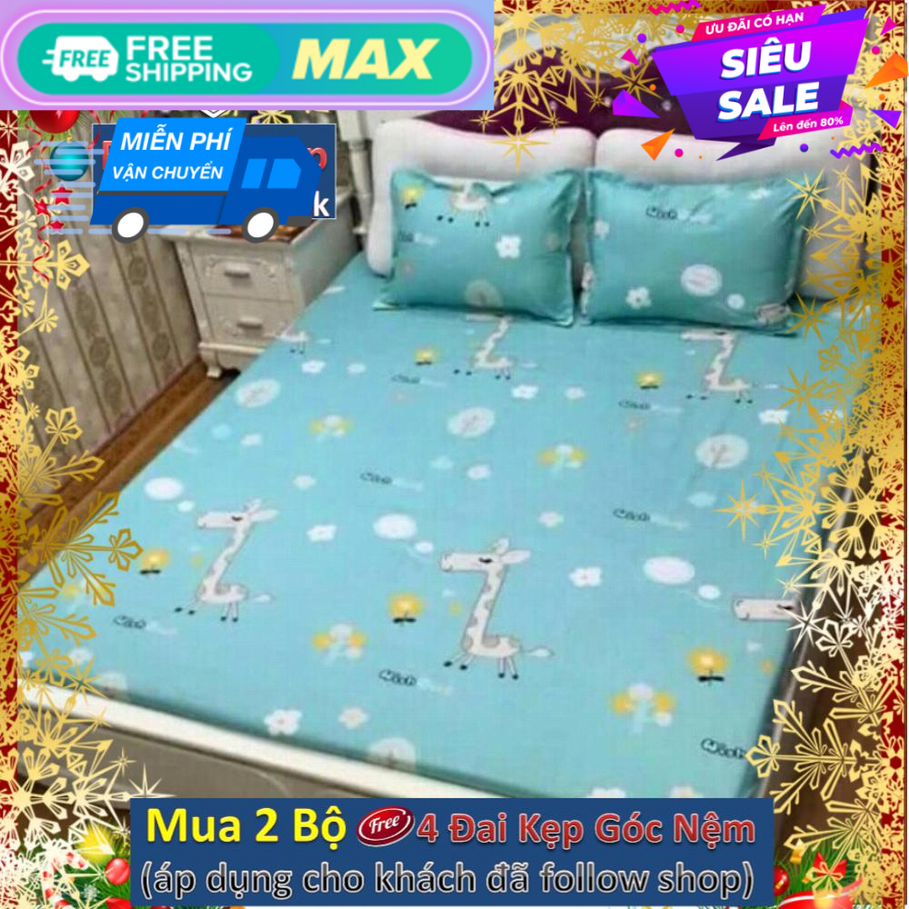 Bộ Ga gối Poly Kovico Hươu xanh 1m6x2m