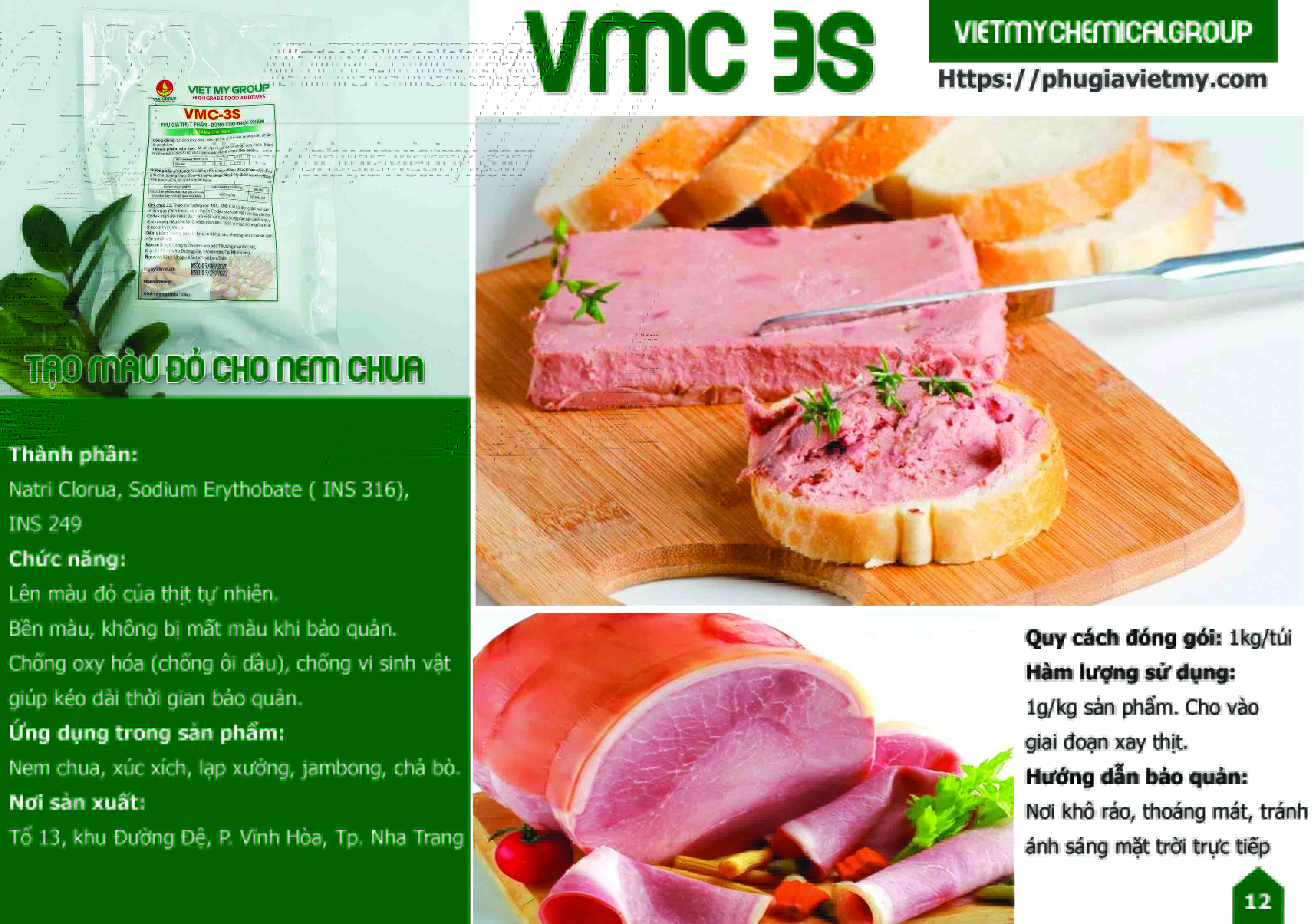Phụ gia tạo đỏ hồng tự nhiên cho các sản phẩm từ thịt với vmc 3s