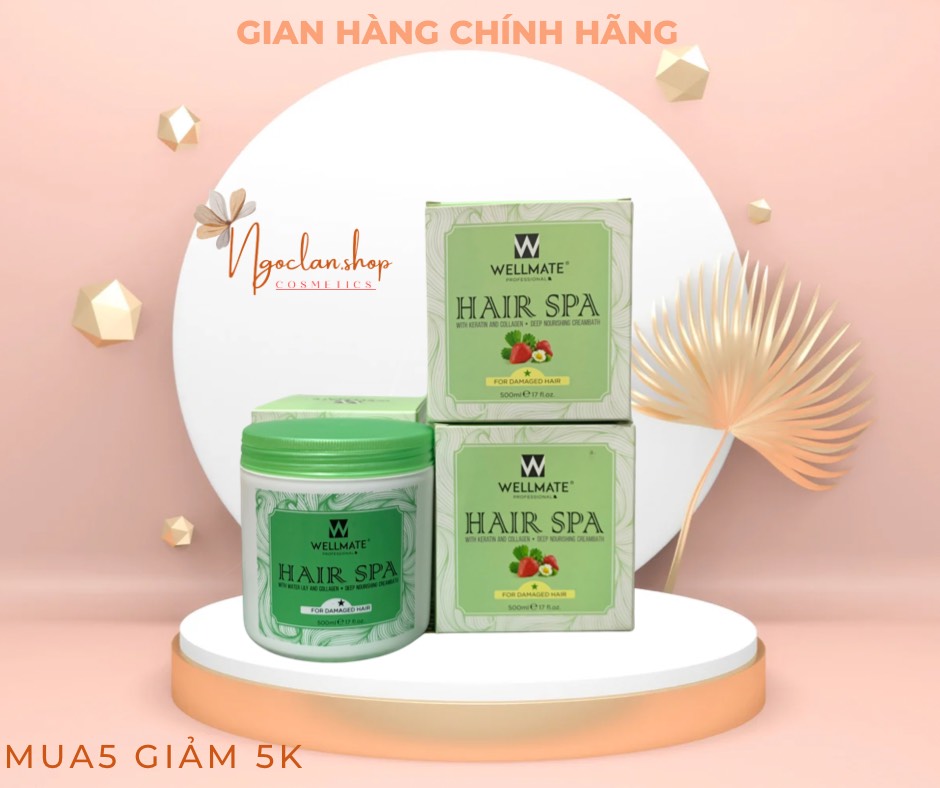 Hấp dầu phục hồi tóc hair spa collagen wellmate