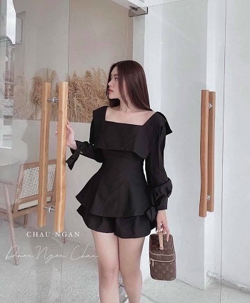 [HCM]SÉT BỘ ĐÙI TAY DÀI CỔ VUÔNG CỰC XINH