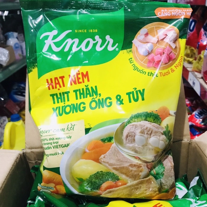 Hạt nêm knorr thịt thăn, xương ống và tủy bổ sung vitamin a 900g