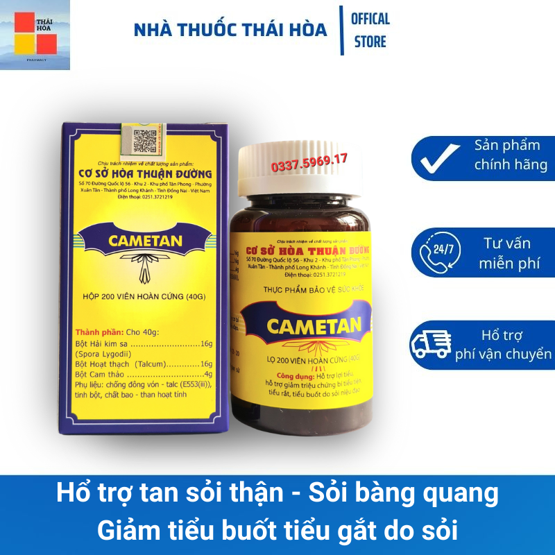Cametan - tan sỏi thận - sỏi tiết niệu - sỏi bàng quang