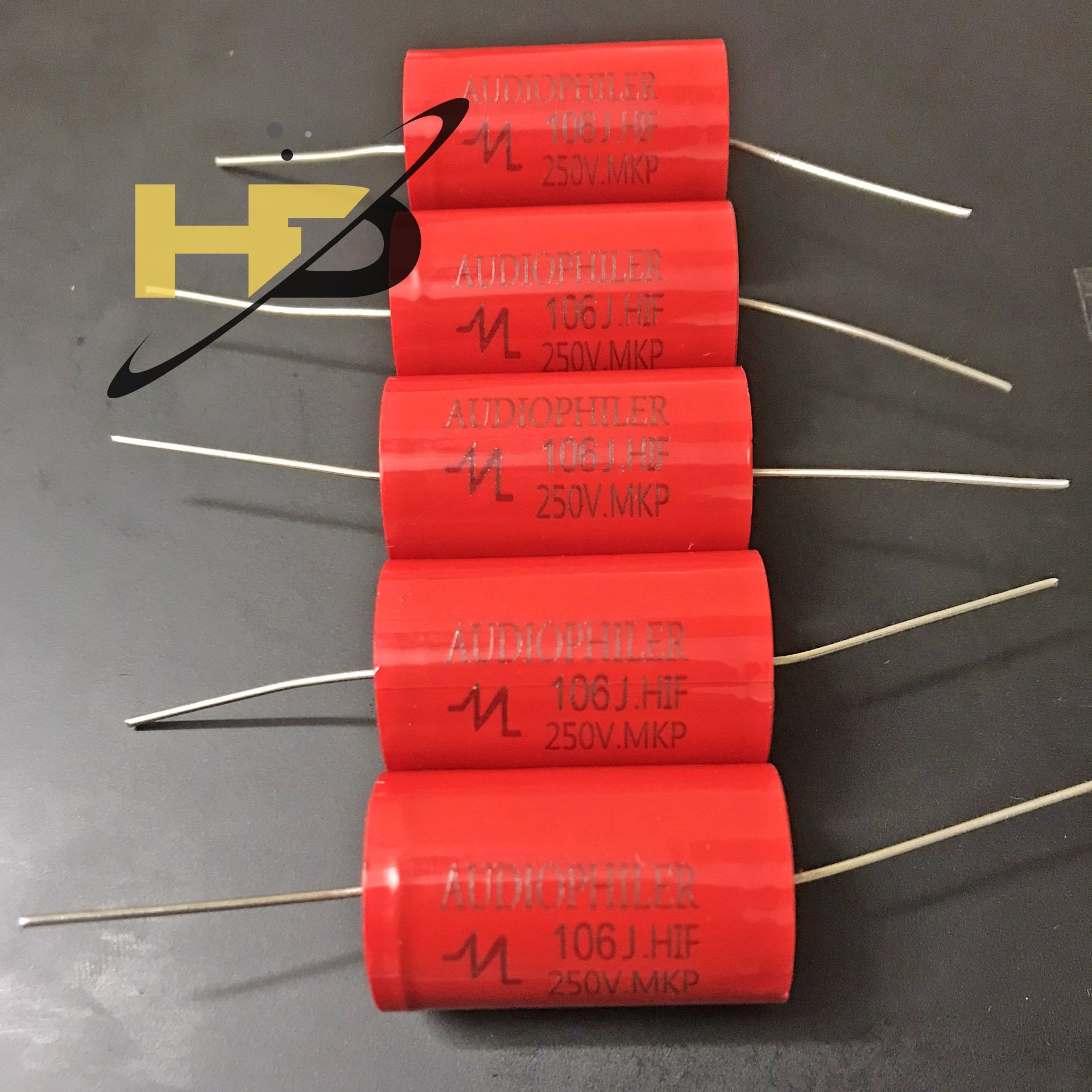 Bộ 2 Tụ Treble 10uF 250V 106J Phân Tần, Tụ Audio Không Phân Cực Màu Đỏ