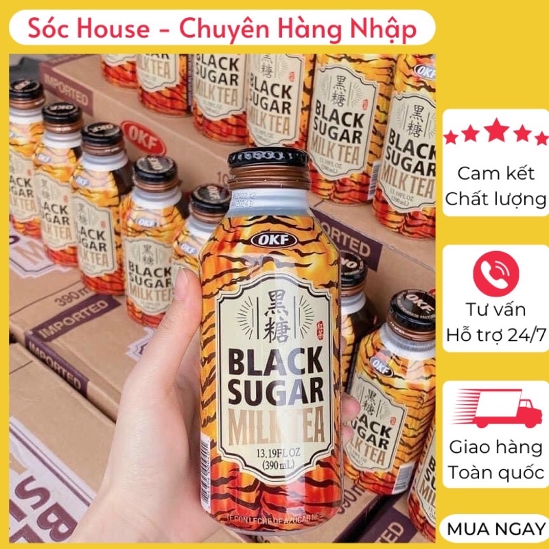 Trà sữa đường đen Trà sữa đường đen Black Suger Milk Tea OKF Hàn Quốc trà thơm, sữa cùng đường đen béo ngậy