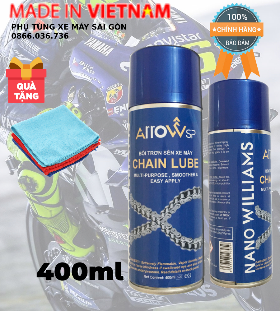 Xịt dưỡng sên Arrow Chain Lube 400m