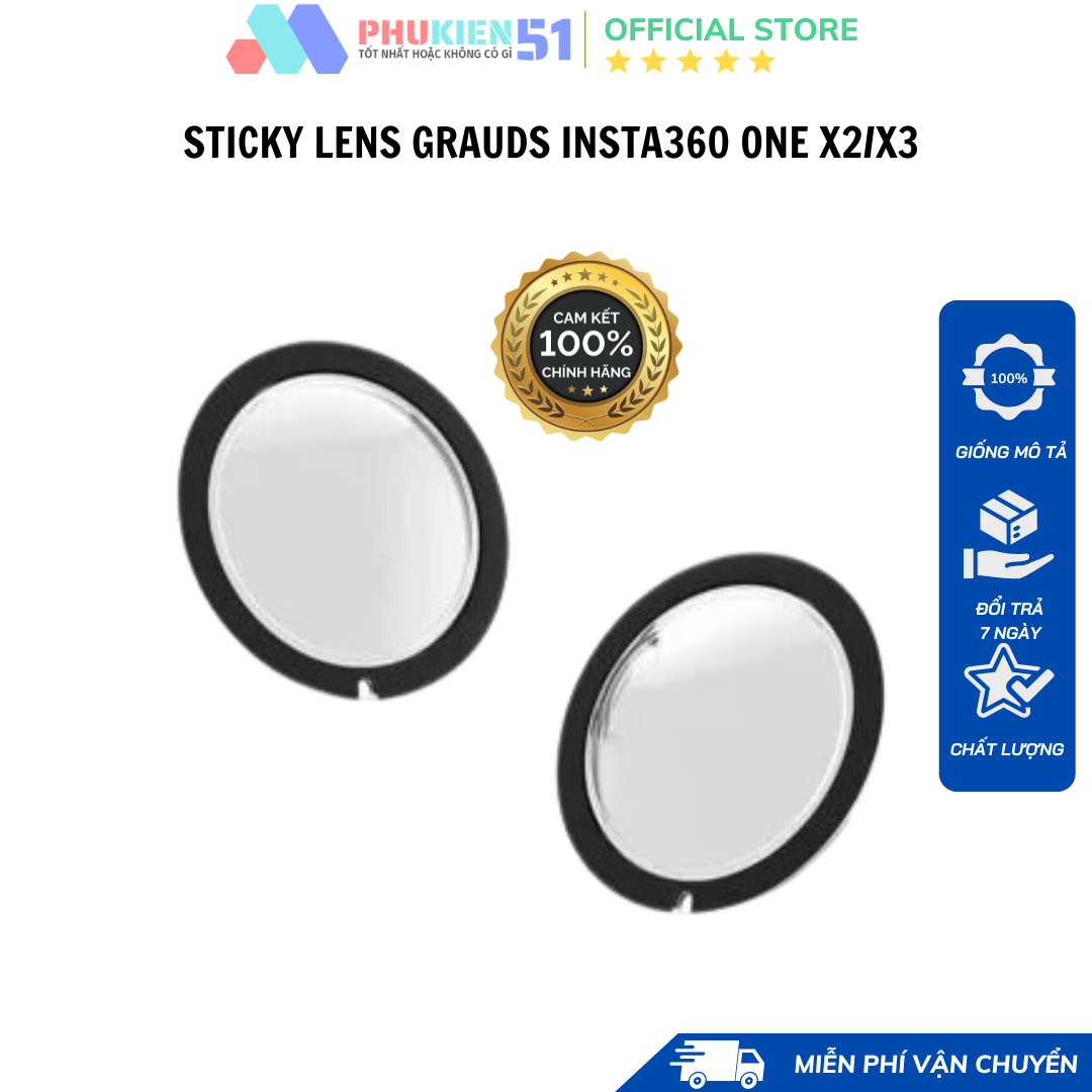 Insta360 one x2/x3 sticky lens guards - lens bảo vệ insta360 one x2/x3 chống trầy xước va đập- hàng chính hãng