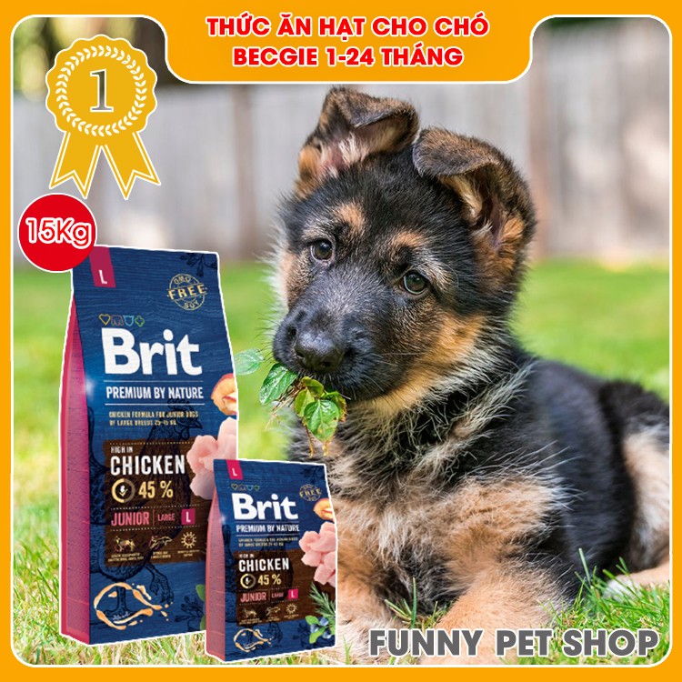 Thức Ăn Cho Chó Becgie Đức Từ 1-24 Tháng Tuổi | Thức Ăn Hạt Cho Chó Becgie Bỉ Brit Premium by Nature Junior L