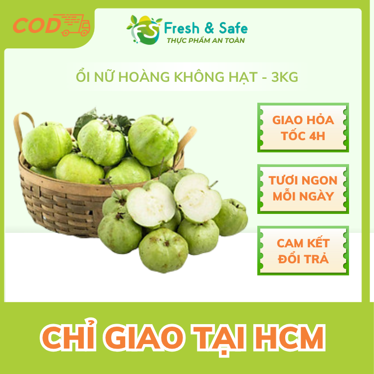 [Chỉ Giao HCM] Ổi nữ hoàng không hạt - 3kg (sỉ)