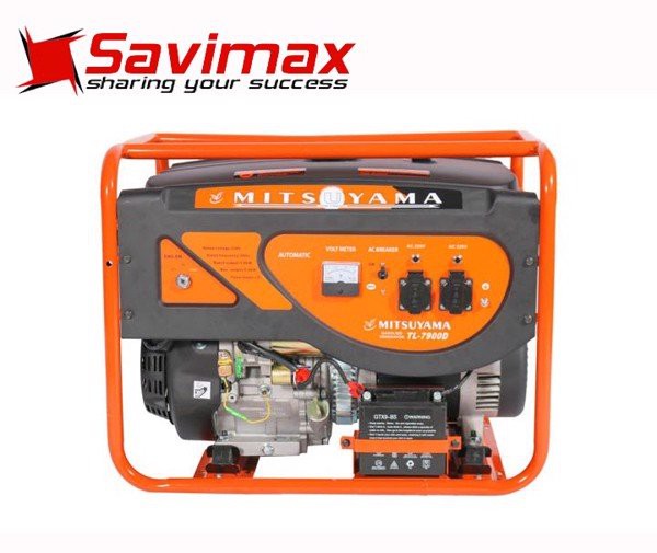 Máy phát điện dự phòng chạy xăng không ồn Mitsuyama 7900, công suất 5KW