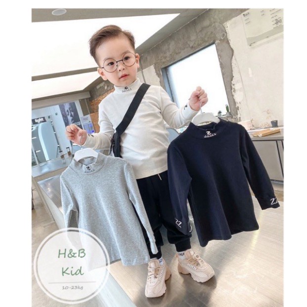 Set áo cổ 3p + quần dài da cá cho bé