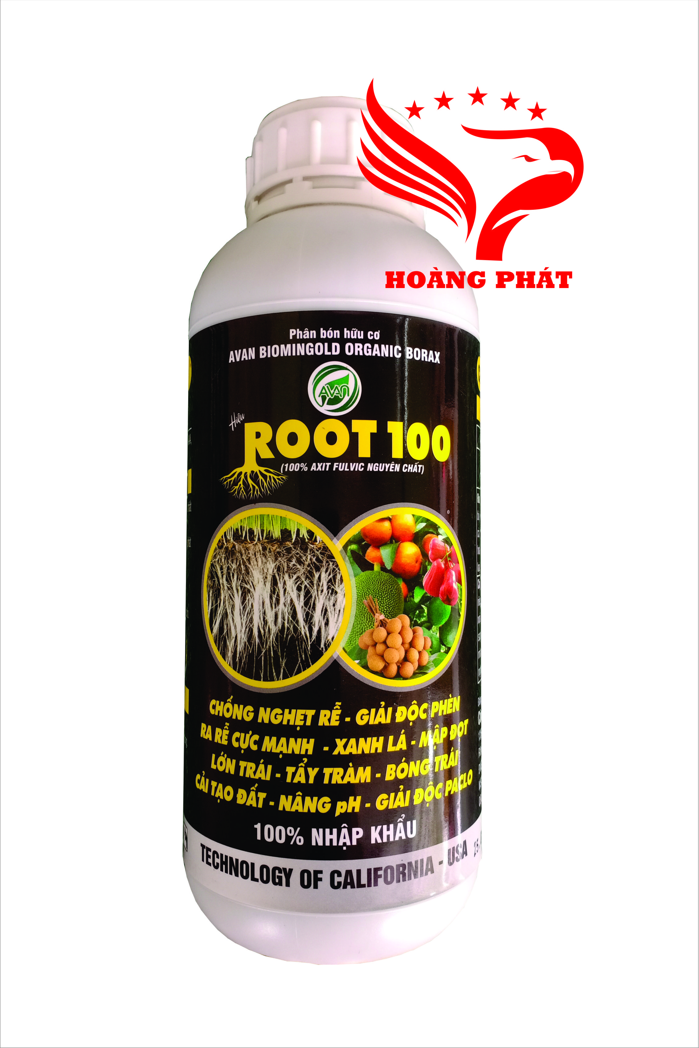 Phân bón lá root 100 1l - 100% axit fulvic nguyên chất - kích ra rễ cực mạnh