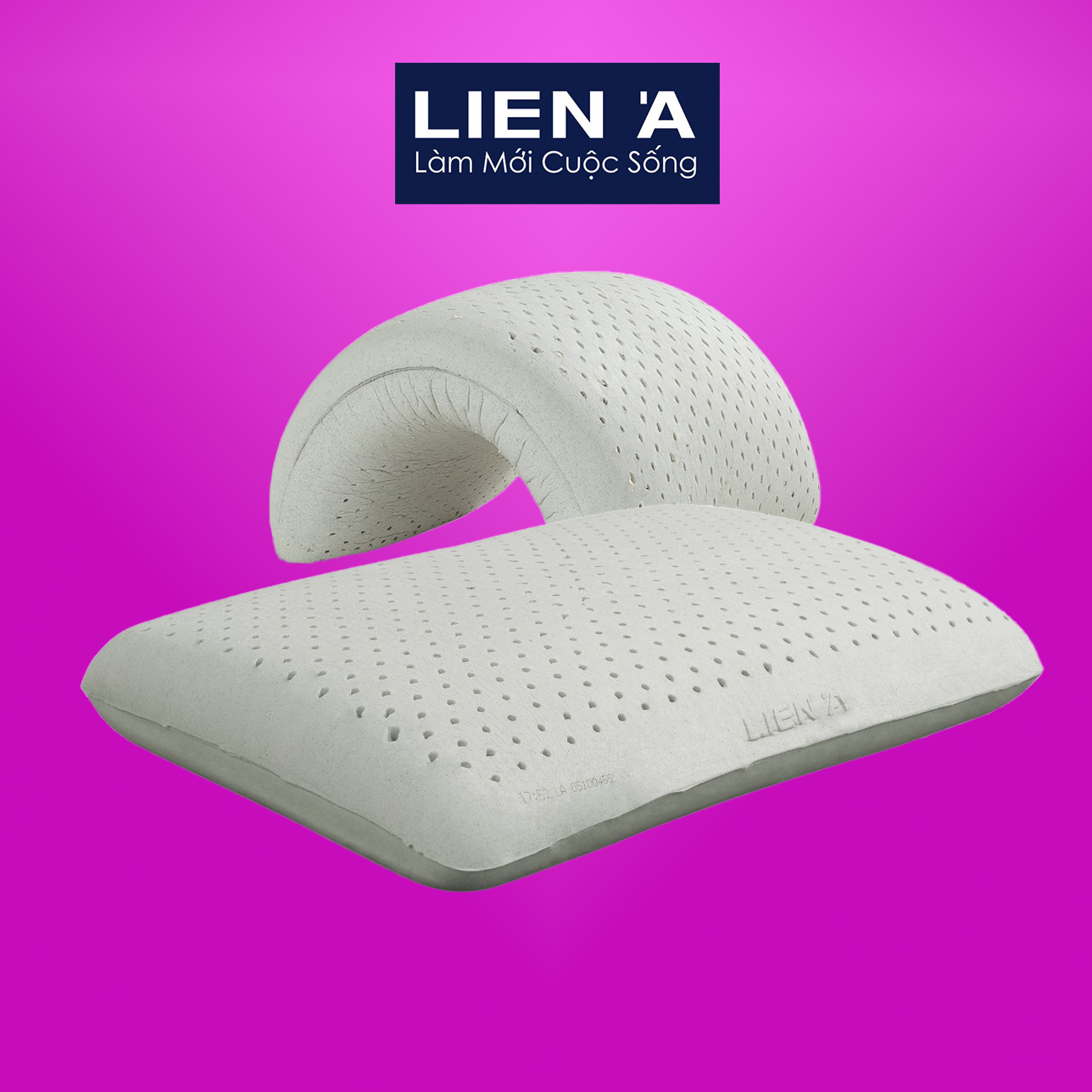 Gối cao su than hoạt tính liên á oval grey 45x65x12cm - cao su thiên nhiên 100%