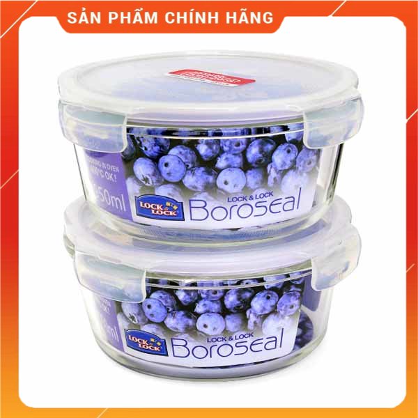 Bộ 2 hộp thủy tinh lock&lock 950ml nắp hút chân không - llg861t