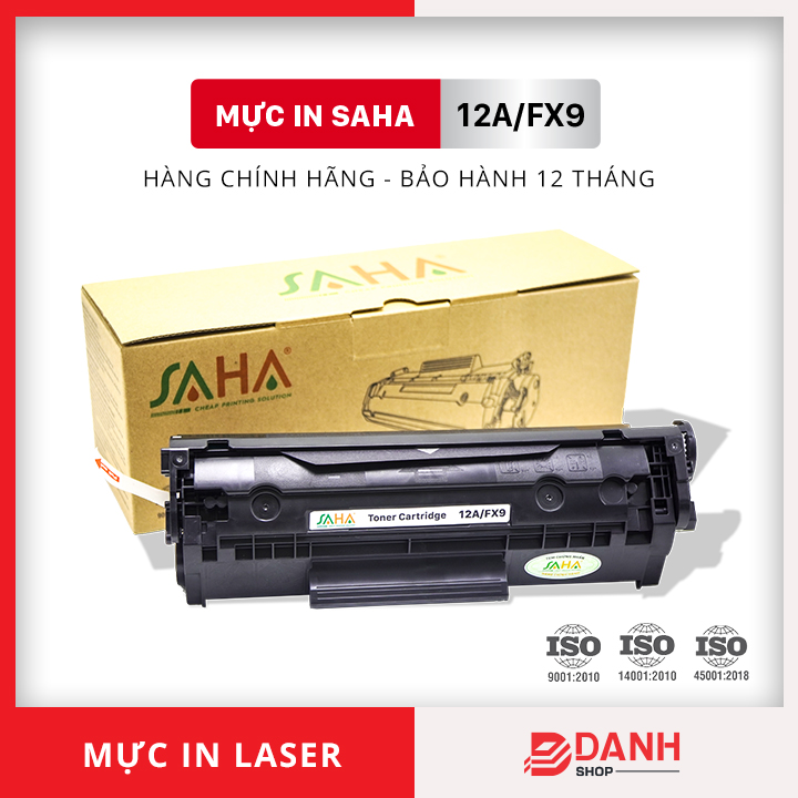 Hộp mực in 12A/FX9 - SAHA - Dùng cho máy Canon LBP 2900, 3000, HP LaserJet 1010, 1012, 1015, 1018, 1020, 1022, 3015, 3020, 3030, 3050, 3052, 3055, M1005MFP, M1319MFP