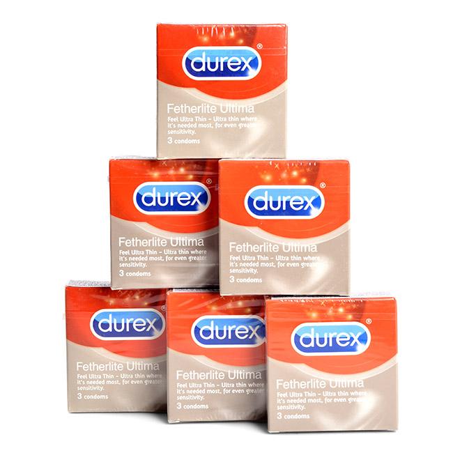 Combo 6 hop Bao cao su Durex Fetherlite Ultima sieu mong