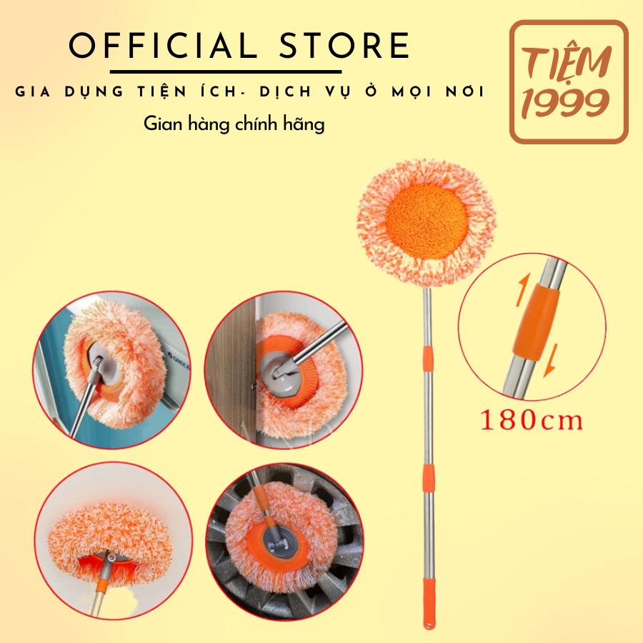 Chổi lau nhà, chổi lau trần nhà, cây lau nhà 360 thông minh hoa hướng dương, cây lau nhà đa năng, cây lau nhà vắt tay siêu sạch xoay 360 độ