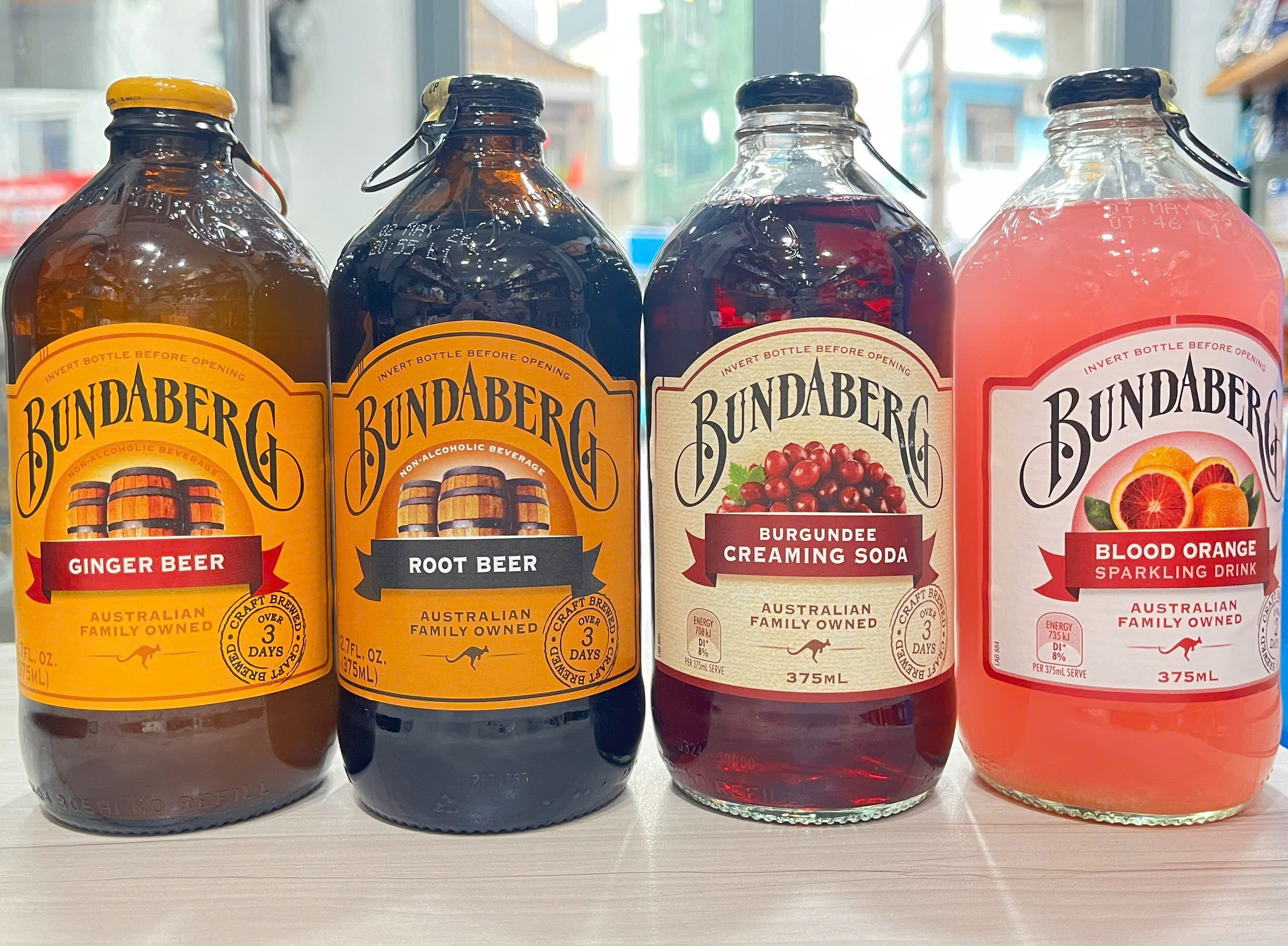 Nước ép có gas Bundaberg 375ml đủ vị của Úc - ginger beer - root beer - creaming soda - blood orange
