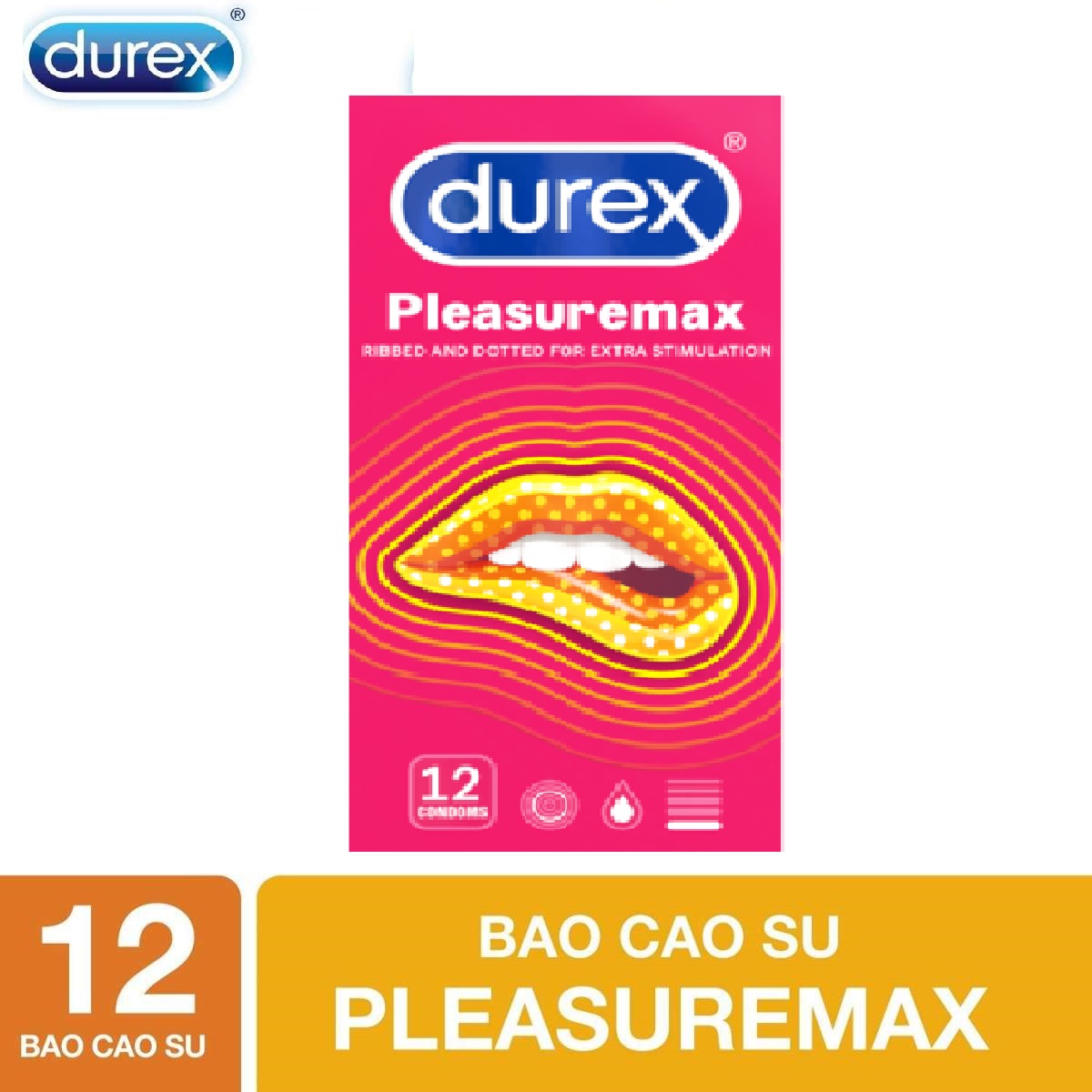 [HCM]Bao cao su Durex Pleasuremax gan gai 12 pcs
