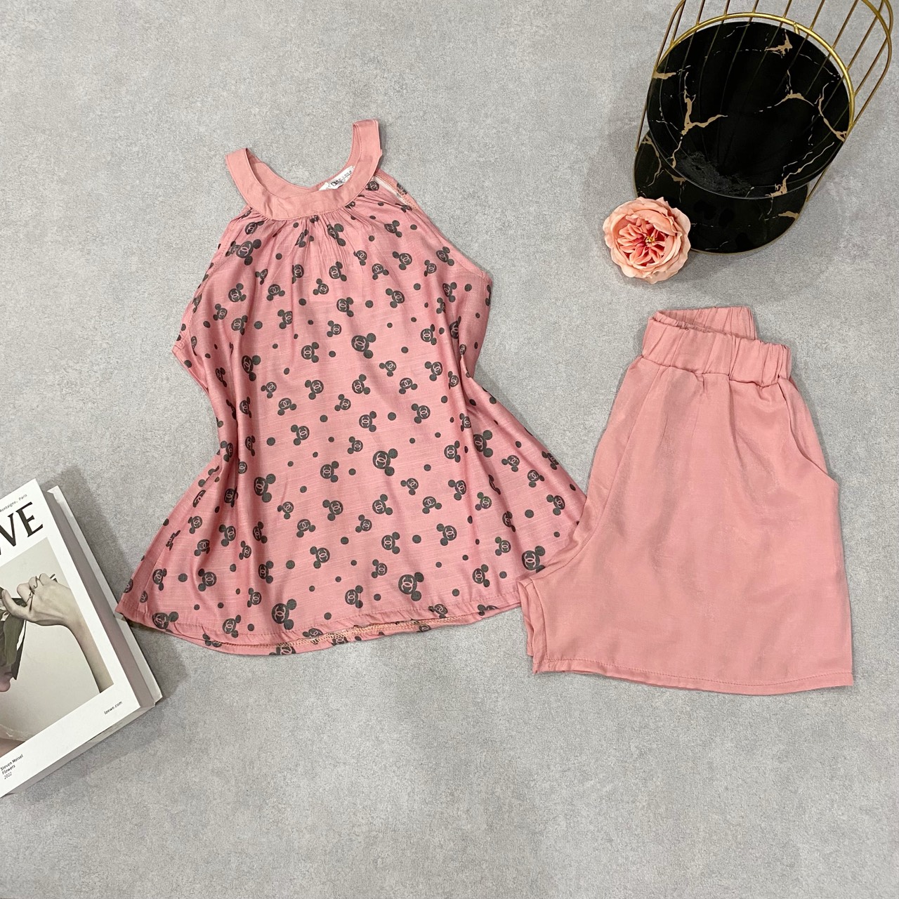 Set bộ cổ yếm đũi lạnh full 5 màu hot chuẩn xinh