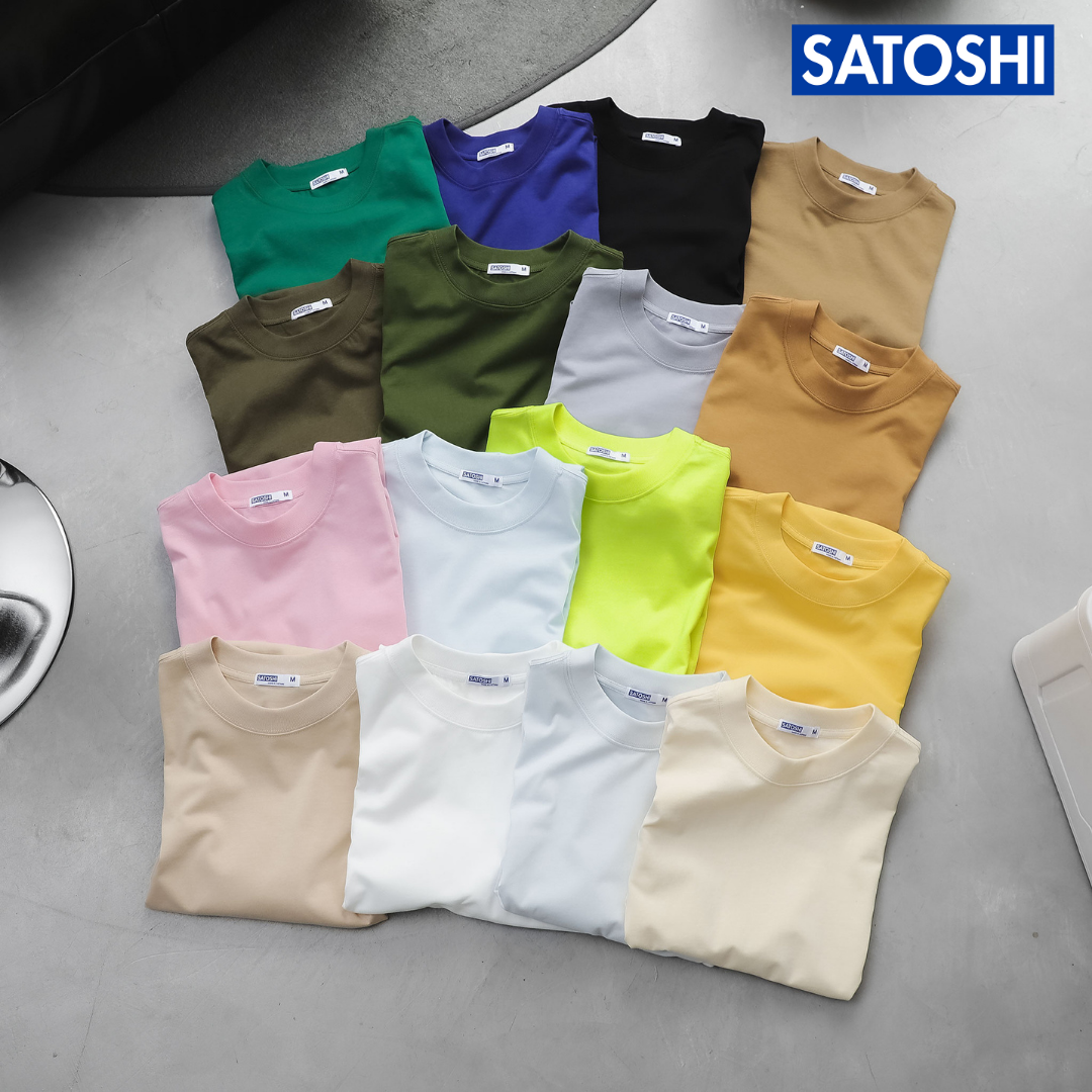 Áo thun nam Satoshi 24AT002 cổ bo zip tay ngắn chất thun 210gsm dày dặn, đứng form