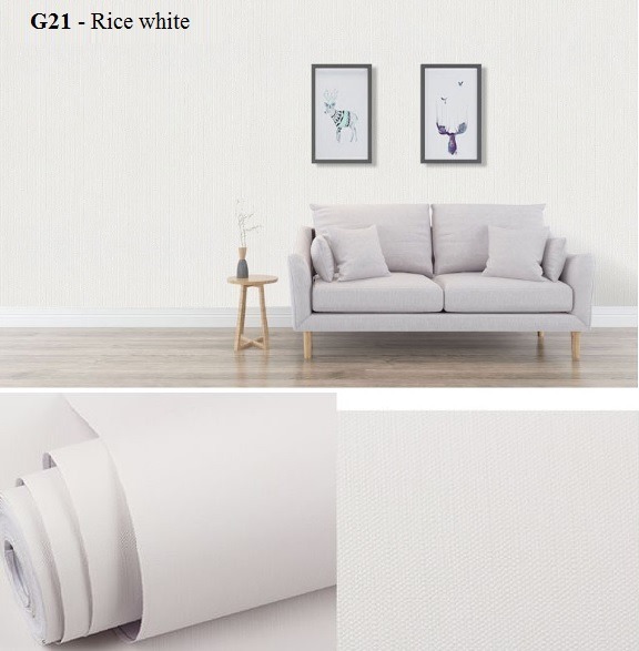 10m Giấy dán tường Trắng sứ có sẵn keo khổ 45cm