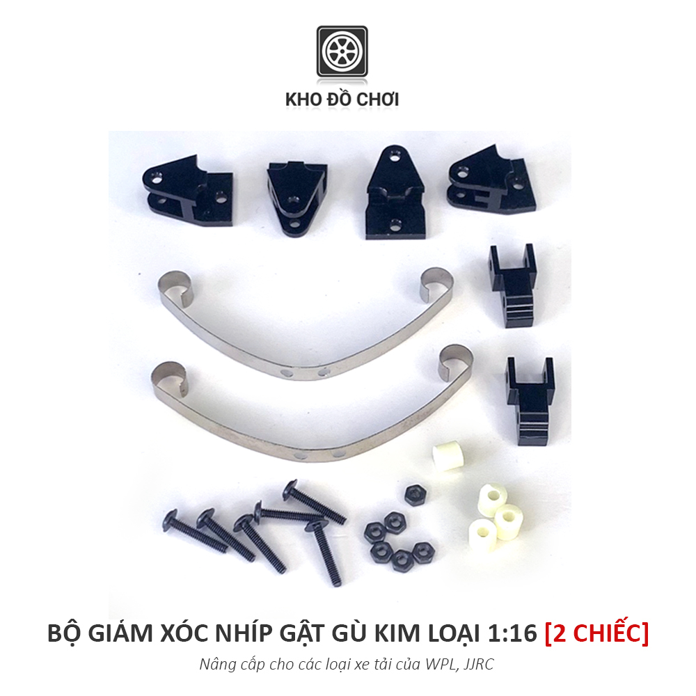 Bộ giảm xóc nhíp gật gù kim loại tỉ lệ 1:16 lắp cho xe tải WPL, JJRC