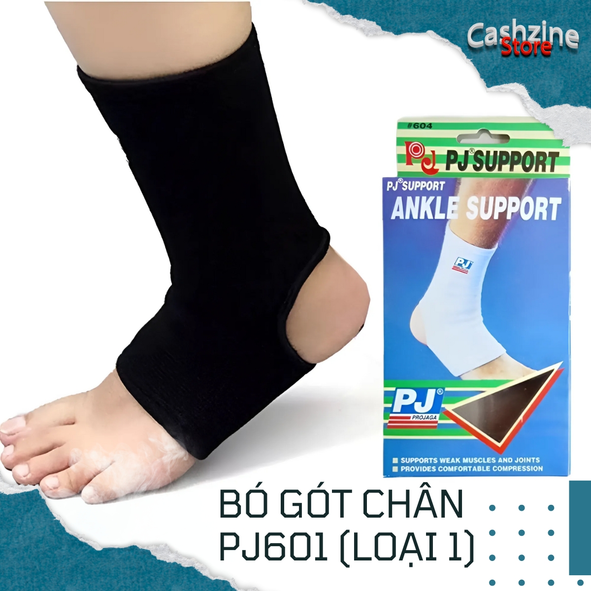 Bó gót chân PJ, băng gót chân, bó cổ chân bảo vể chấn thương MS604 (1 cái/hộp)