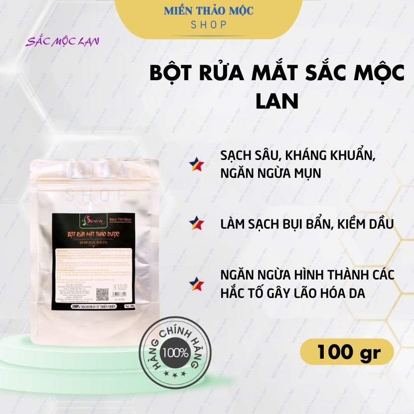 Sắc Mộc Lan-Bột rửa mặt Sắc Mộc Lan cho làn da sạch mụn