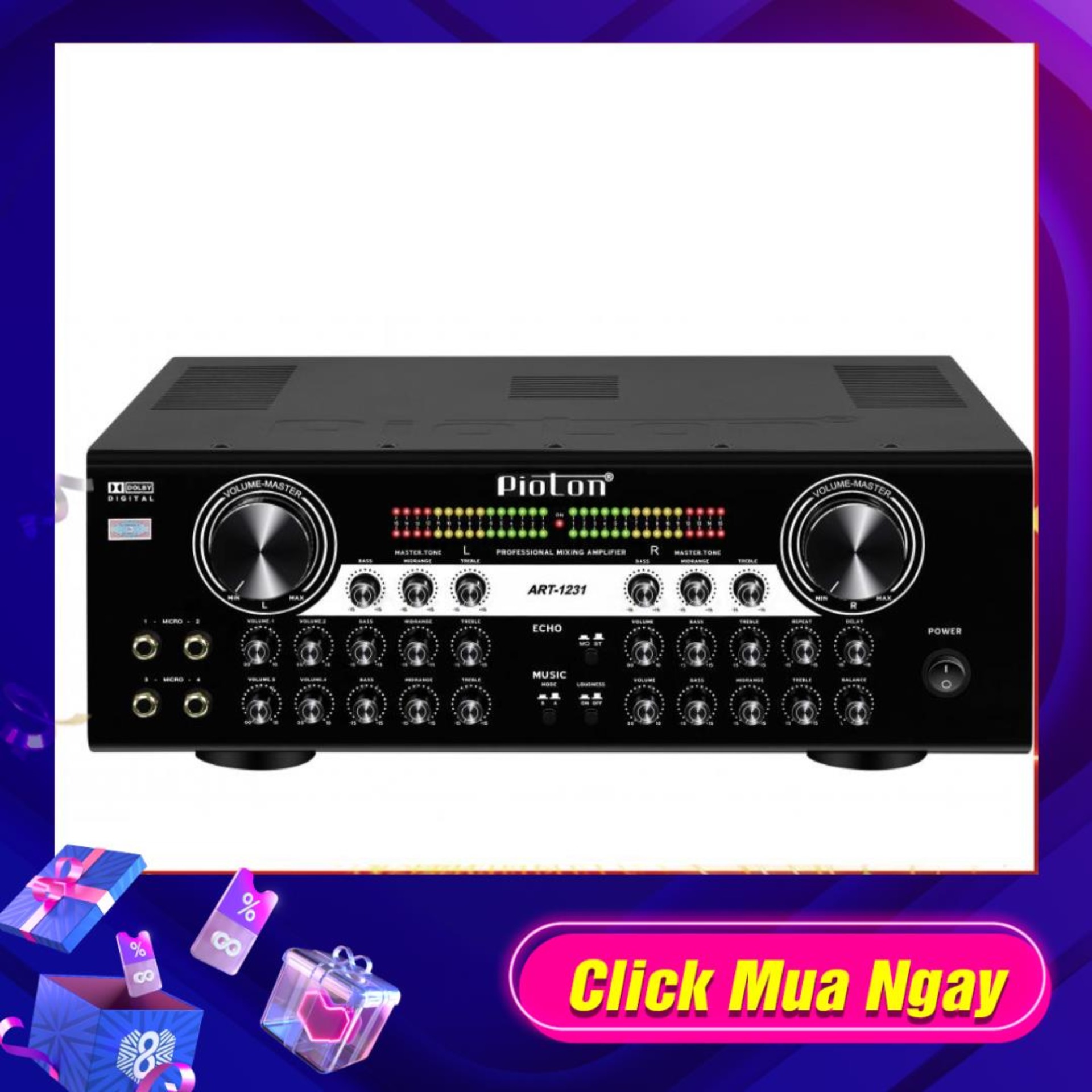 Ampli bluetooth amply karaoke nghe nhạc gia đình pioton art-1231 hàng cao cấp