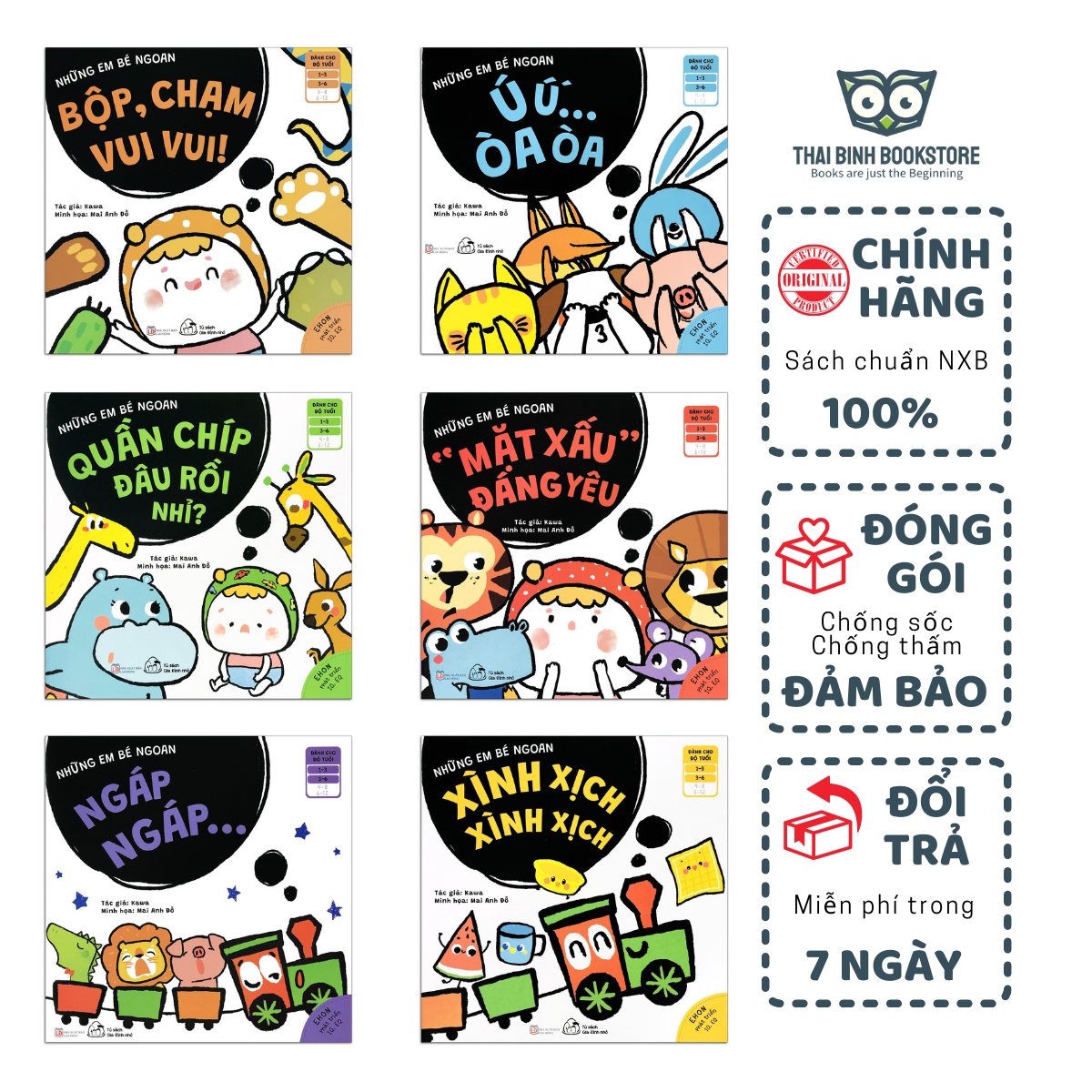 Sách - ehon những em bé ngoan - phát triển iq, eq cho trẻ - combo 6 quyển - thái bình bookstore