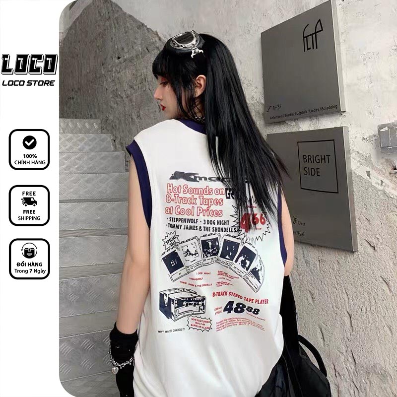 Áo thun sát nách WIIS unsiex form rộng 466 ba lỗ nam nữ oversize ulzzang