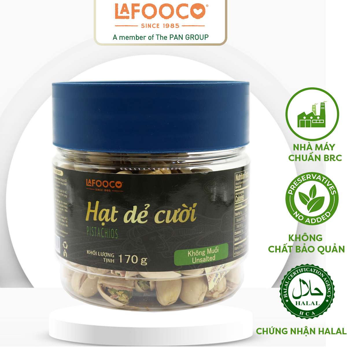Hạt dẻ cười sấy Mỹ không muối hủ 170g