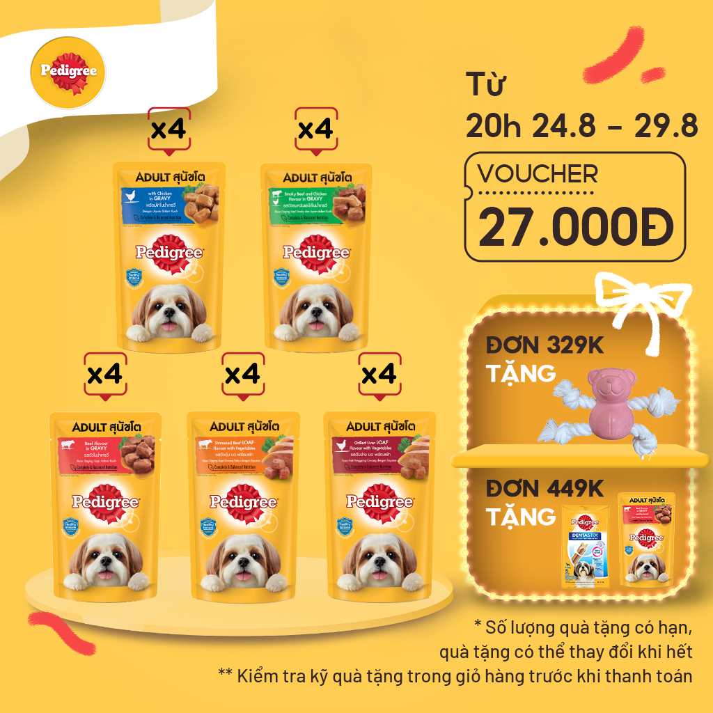 Thức ăn dạng sốt cho chó lớn pedigree, 130g