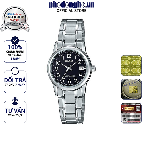 Đồng hồ nữ casio anh khuê ltp-v002d-1budf