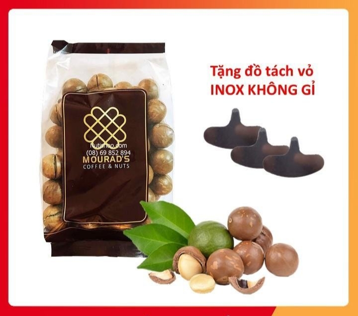 Hạt macca úc vỏ nứt tự nhiên Mourad’s Túi 500g tặng kèm đồ tách vỏ