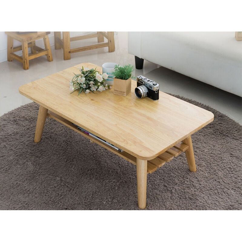 Bàn trà, bàn sofa xếp gọn phòng khách IBIE Chiba có phên gỗ cao su tùy chọn kích thước, màu sắc, phong cách tối giản, hàng loại 1 sơn PU 3 lớp chuẩn xuất khẩu Nhật/Hàn