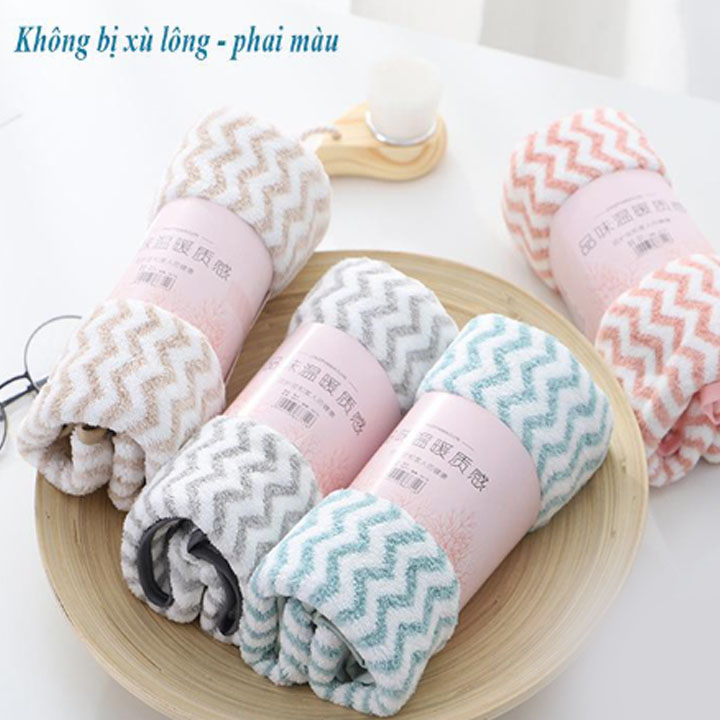 Set 10 khăn mặt lông cừu xuất hàn vân kẻ sọc siêu mềm , khăn mặt xuất hàn siêu mềm, thấm hút nước