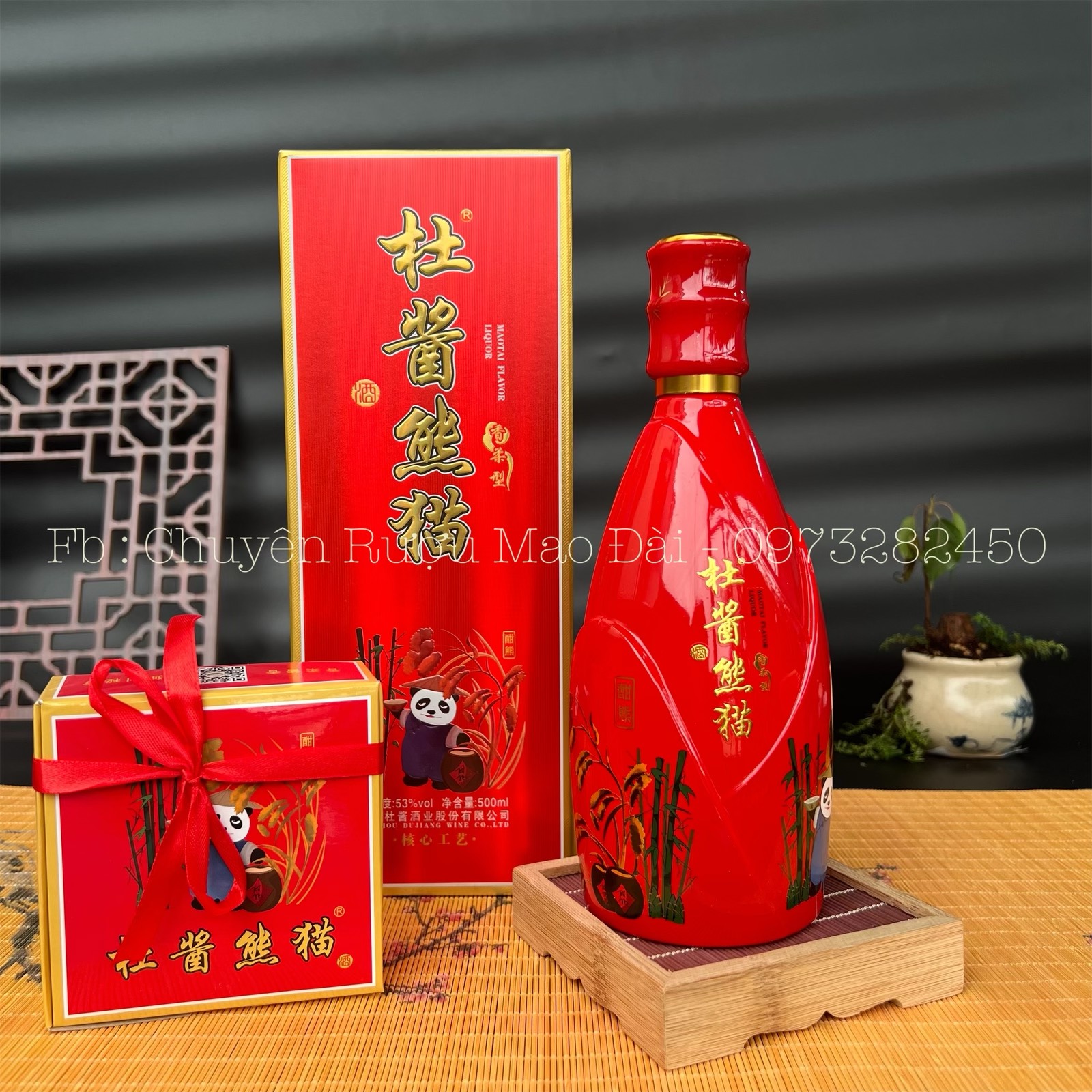 Mao đài gấu trúc đỏ MOUTAI phiên bản giới hạn gấu trúc