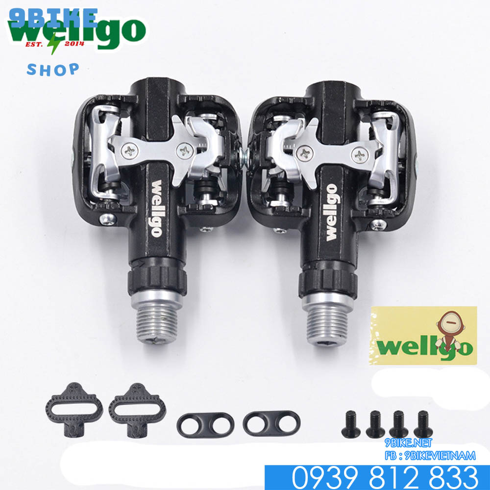 Pedal bàn đạp xe đạp thể thao mtb leo núi treking Wellgo W001 có kèm can