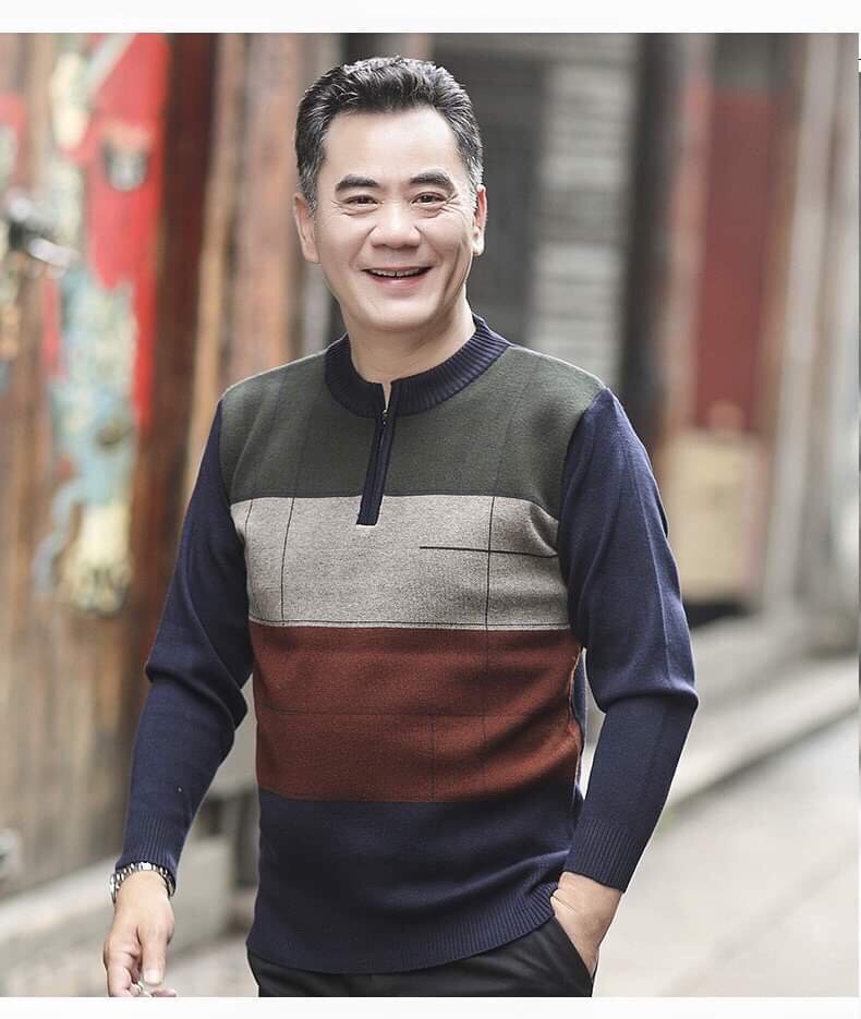 Áo len mùa đông cho ông, cho bố / Áo len cho ông, cho bố / thời trang mùa đông nam trung niên