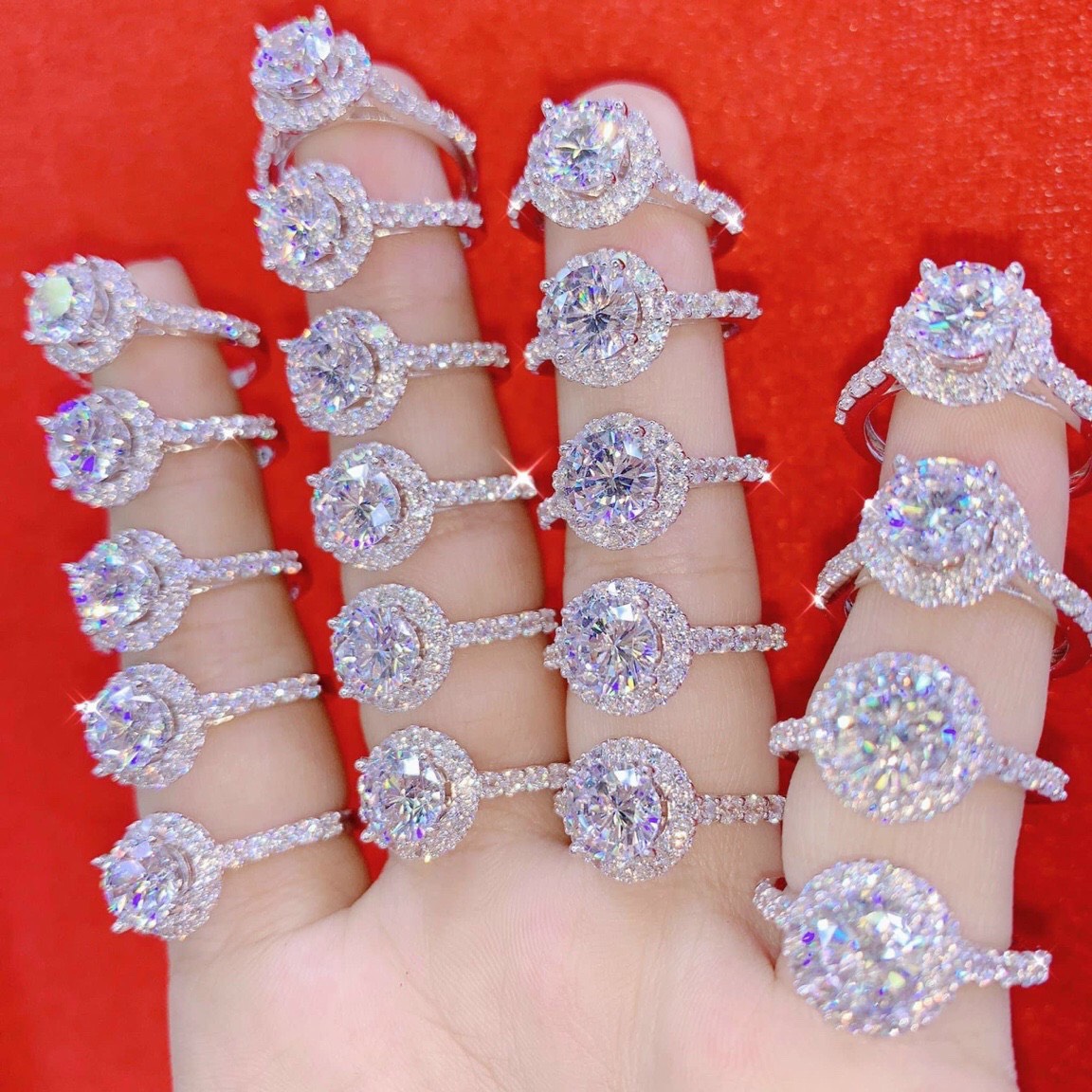 Nhẫn nữ bạc, nhẫn nữ đẹp mạ vàng trắng thật cao cấp đính đá pha lê vương miện ngọc thạch anh xanh dương lấp lánh Trang sức Minshop KN16101995 - đeo đi đám cưới vô cùng quý phái CAM KẾT KHÔNG ĐEN