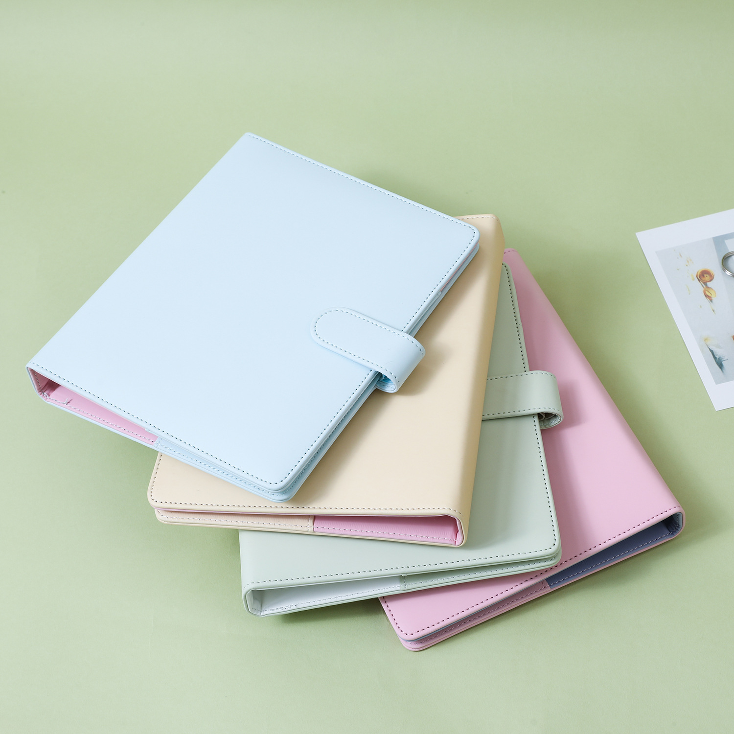 Sổ planner da pu a6/a5 vuông màu pastel