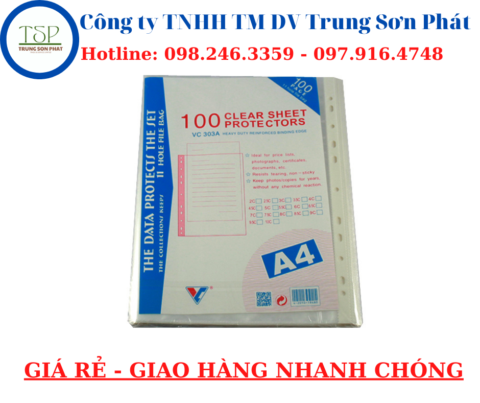 Bìa sơ mi lỗ 4lạng vc