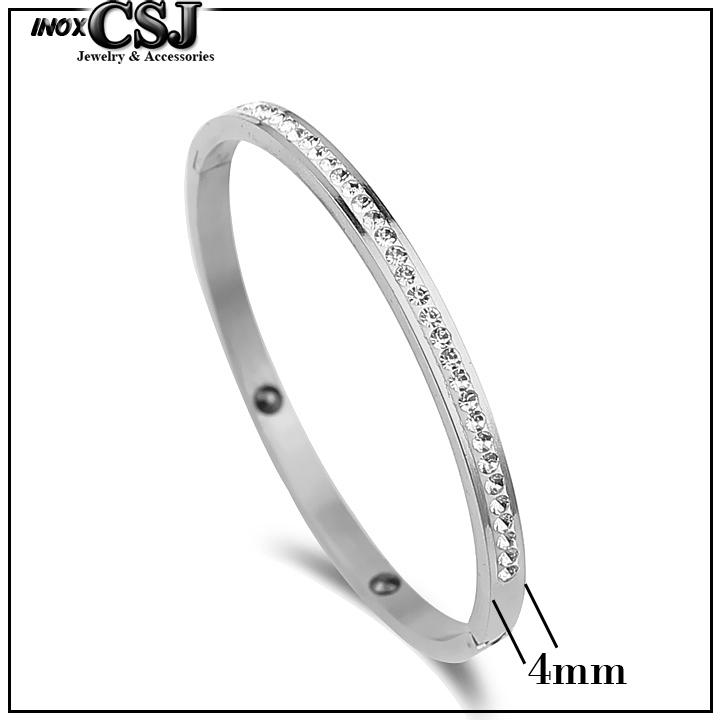 Vòng tay titan bảng nhỏ 1 hàng xoàn màu trắng không phai màu cực chất tv018