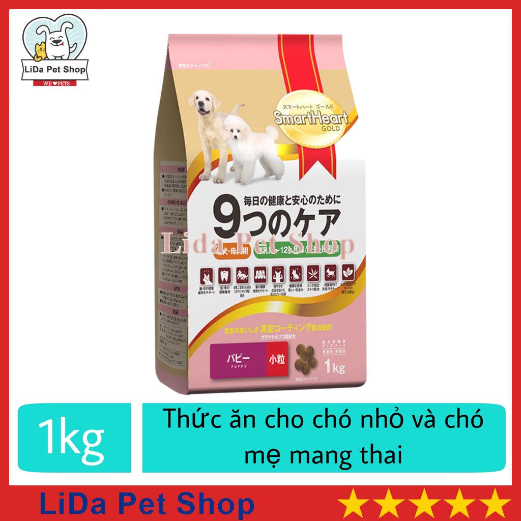 HN- Thức ăn cao cấp dành cho chó nhỏ và chó mẹ mang thai - Smartheart Gold túi 1kg - Lida Pet Shop