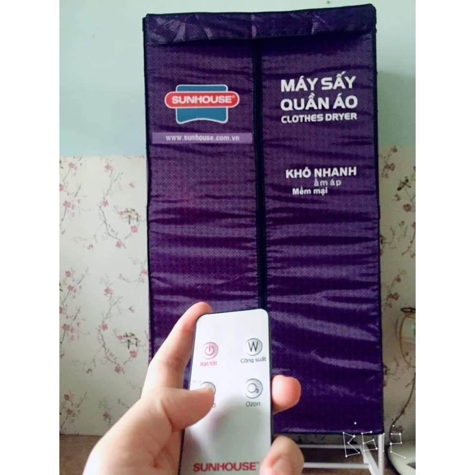 Tủ sấy quần áo Sunhouse 2707 1500W, máy sấy quần áo khử mùi khử khuẩn Sunhouse chính hãng có điều khiển từ xa