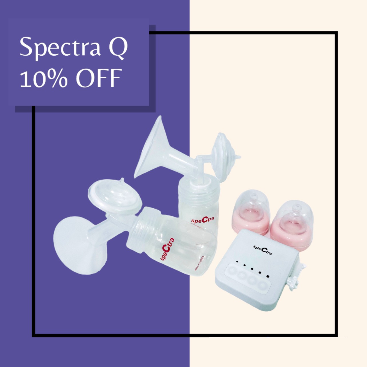 Máy hút sữa mini spectra q + tặng bộ 2 bình trữ sữa spectra : 180.000