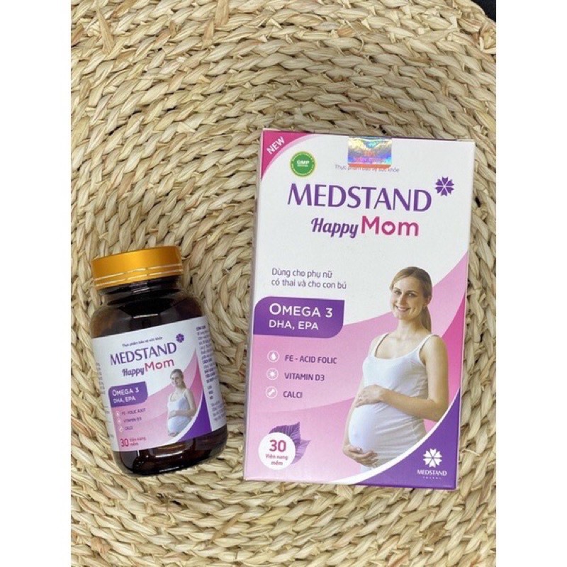 Bổ sung cho bầu 3 giai đoạn medstand happy mom bổ sung vitamin và khoáng chất cho phụ nữ mang thai