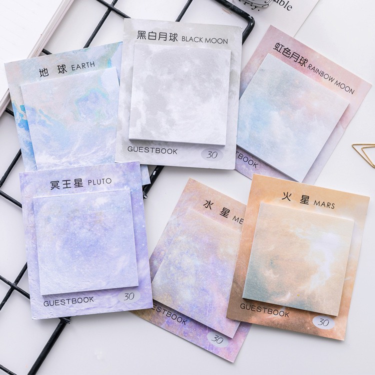 Giấy dán note galaxy ghi chú hình các hành tinh tiện dụng - s10